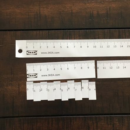 Metric system teaching hack with ikea rulers